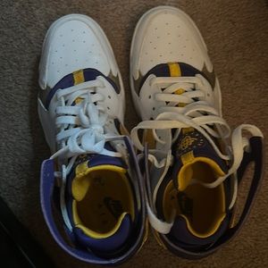 Men Nike huaraches yellow white n purple